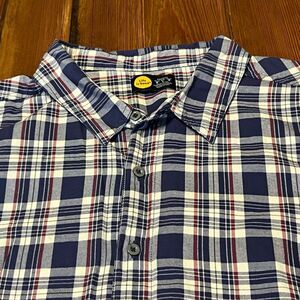 Life Is Good Men's Button Front Shirt Plaid Size L